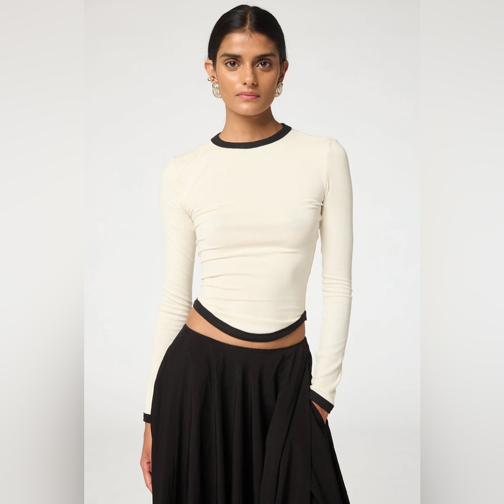 The Line by K Simon Long Sleeve Top Vanilla